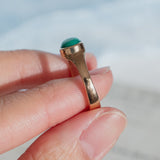 Green Stone Bezel set Solitaire (9kt) Ring