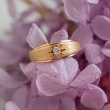 Star-set with brushed texture (18kt) Ring - Fated Threads