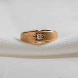 Star-set with brushed texture (18kt) Ring - Fated Threads