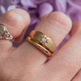 Star-set with brushed texture (18kt) Ring - Fated Threads