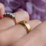 Star-set with brushed texture (18kt) Ring - Fated Threads