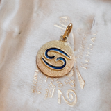 Blue Enamel Cancer (18kt) Charm - Fated Threads