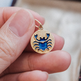 Blue Enamel Cancer (18kt) Charm - Fated Threads
