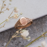 Swirling Oval Signet (10kt) Ring - Fated Threads