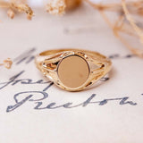 RESERVED FOR A | Signet (14kt) Ring with Decorative Shoulders