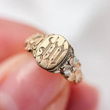 RESERVED FOR M | Floral 'M' 10kt Baby Signet Ring
