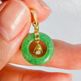 RESERVED FOR K | Jade and Dancing Diamond (18kt) Charm