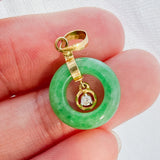 RESERVED FOR K | Jade and Dancing Diamond (18kt) Charm