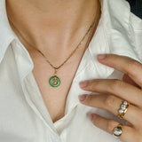RESERVED FOR K | Jade and Dancing Diamond (18kt) Charm