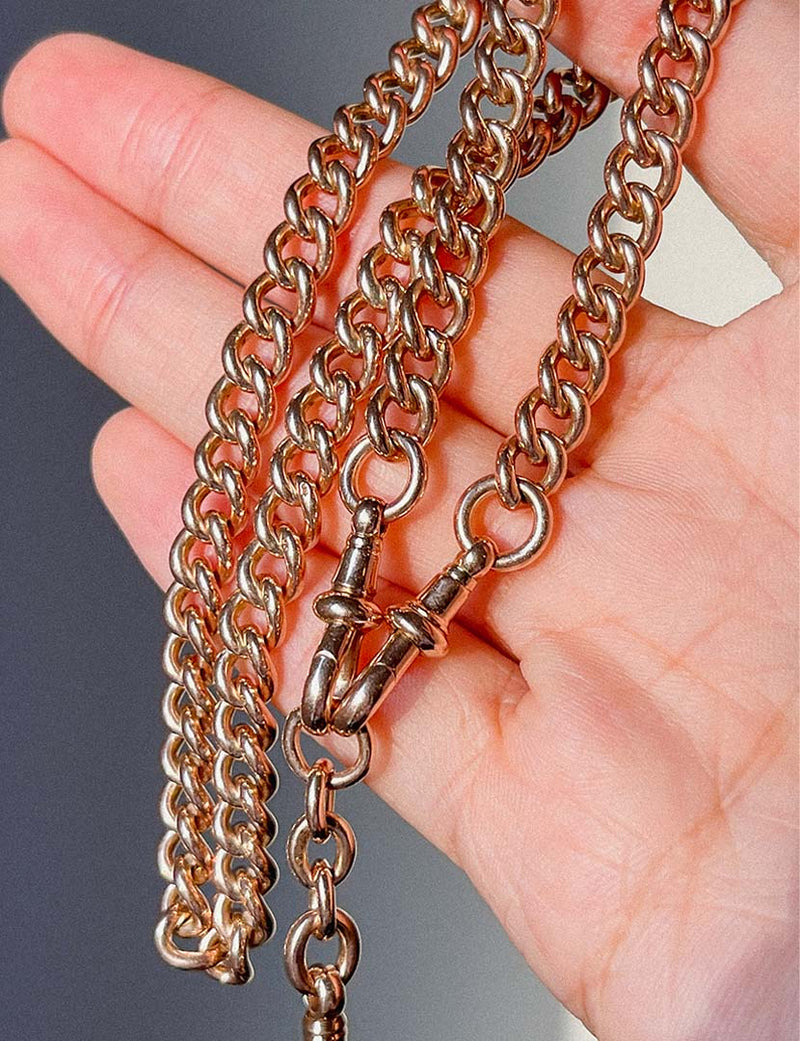 15in Antique Curb Watch (9kt) Chain