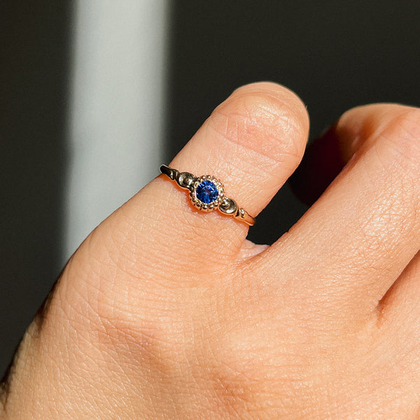 RESERVED FOR R | Blue Paste Ornate Swirl (9kt) Ring