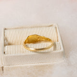 Square signet with detailed shoulders (10kt) Baby Ring