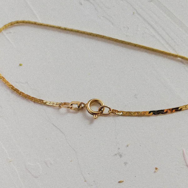 RESERVED FOR J | Flat link Herringbone style (14kt) Bracelet