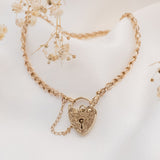 Engraved Heart Padlock (10kt) Bracelet