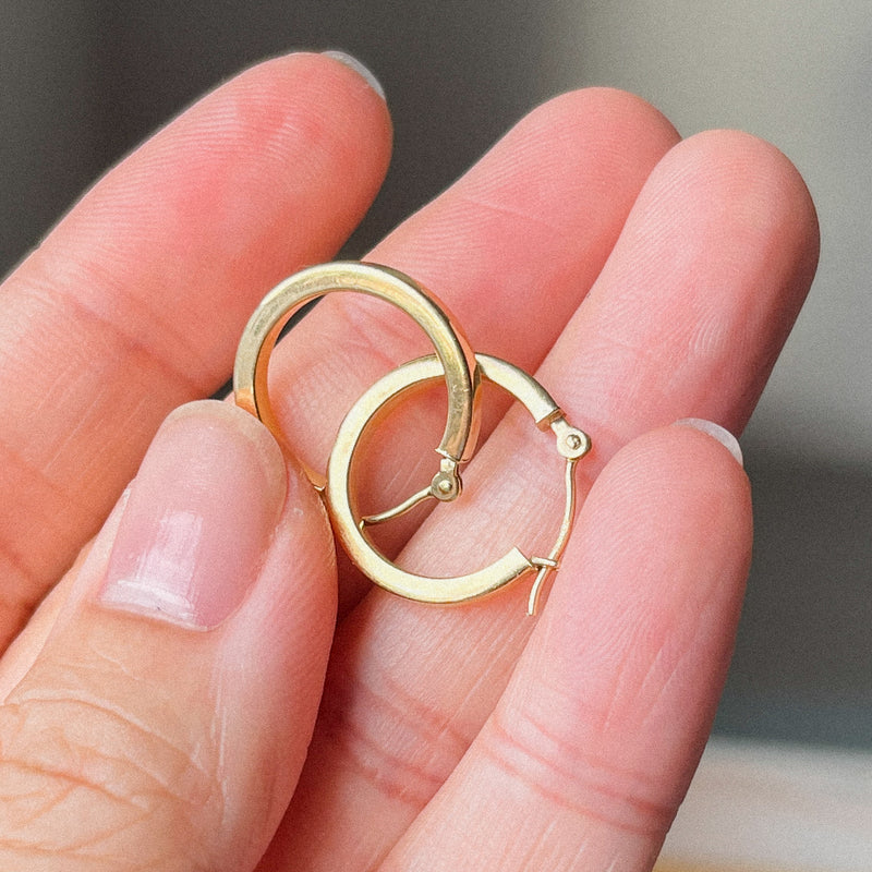 RESERVED for L | Square Edge (14kt) Hoops